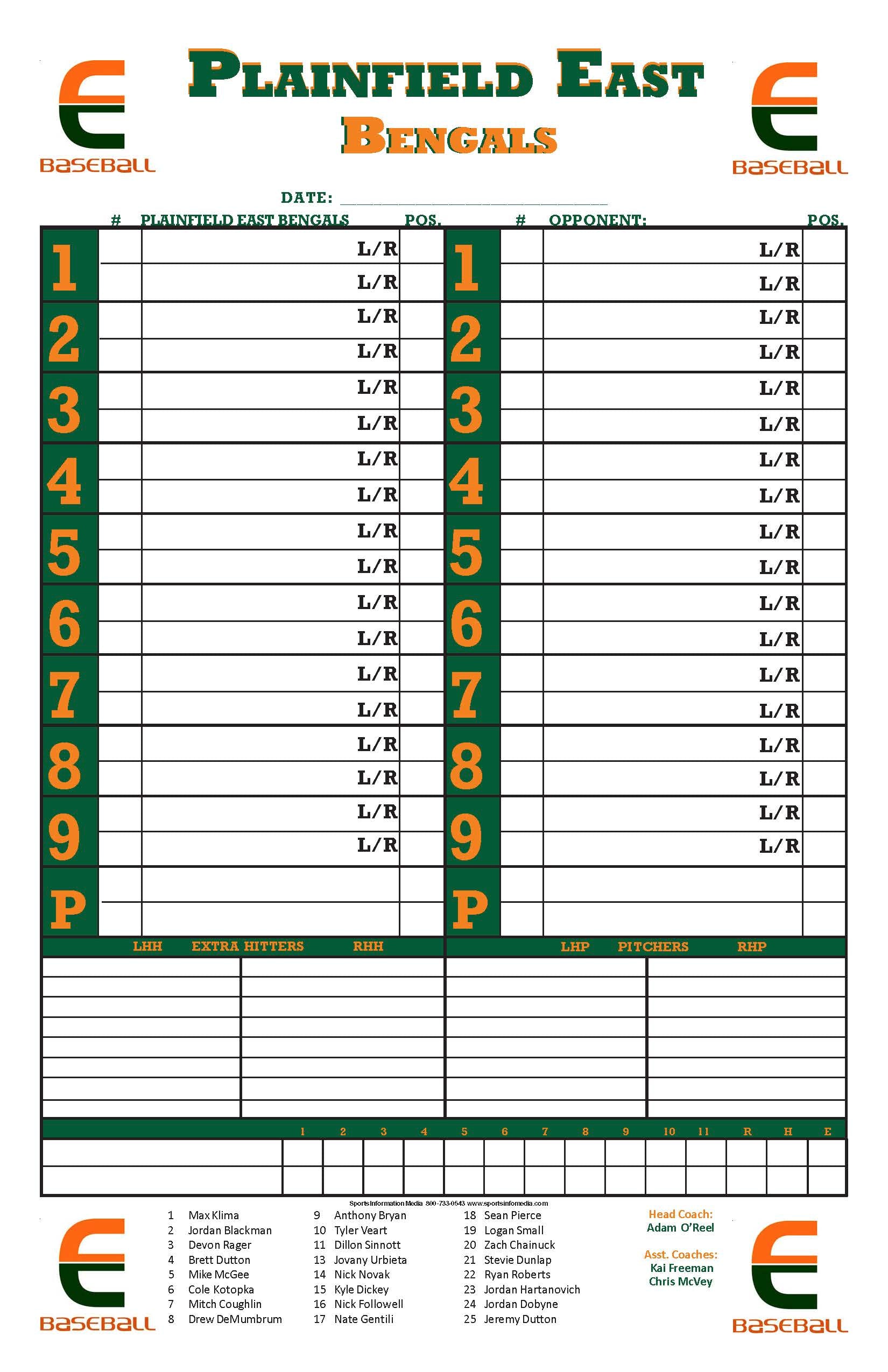 Dugout Charts - Custom