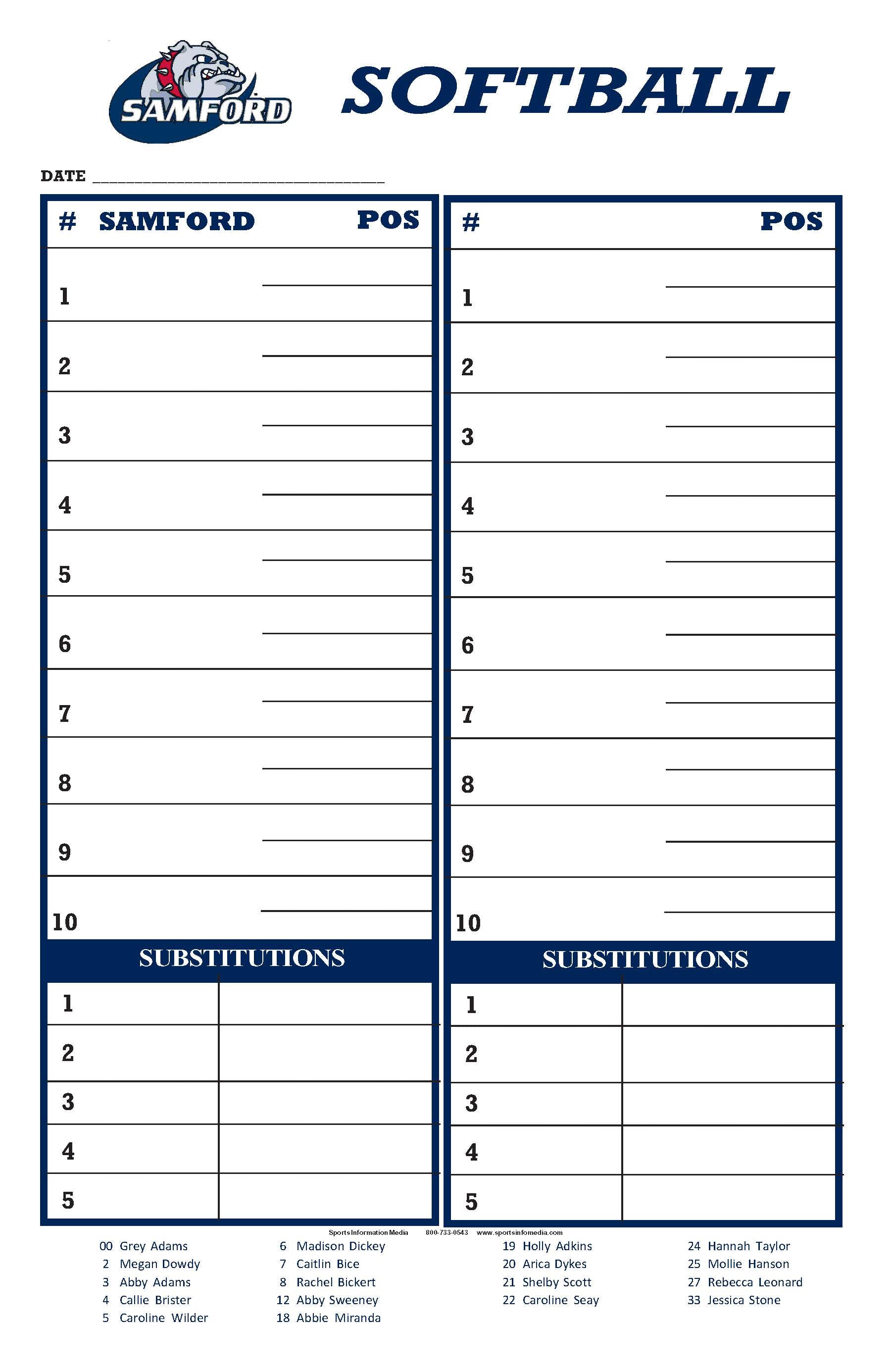 Dugout Charts - Custom