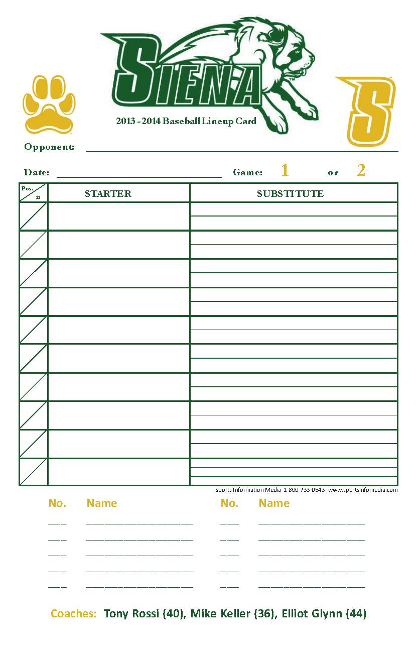 Lineup Cards - Custom