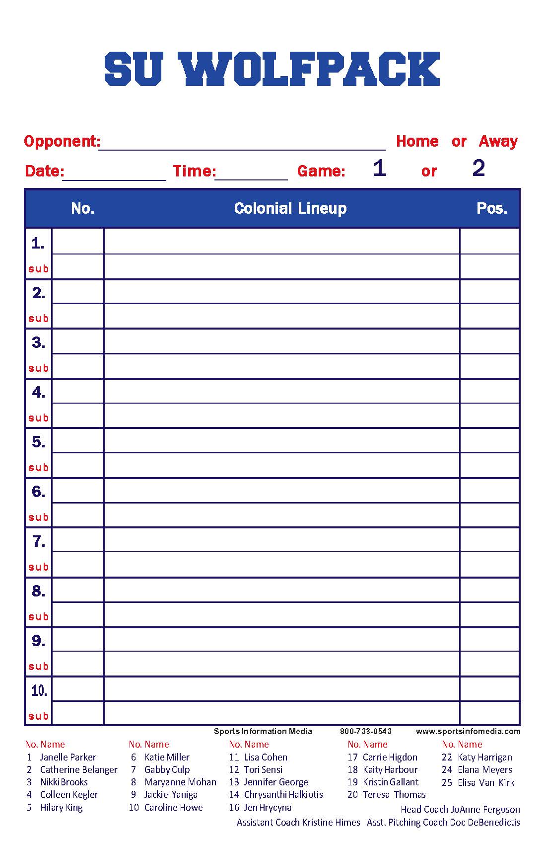 Lineup Cards - Custom