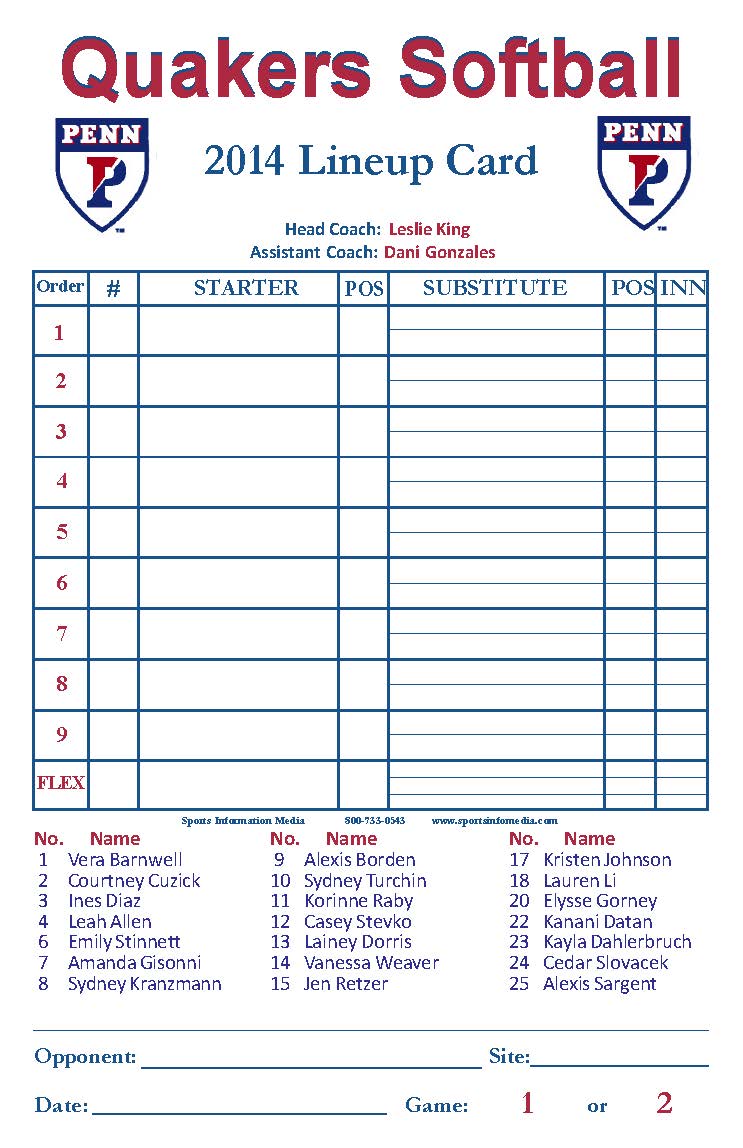 Lineup Cards - Custom
