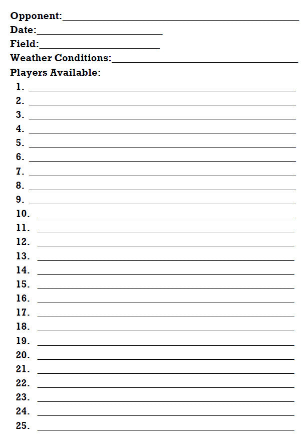Hitting Chart Booklet