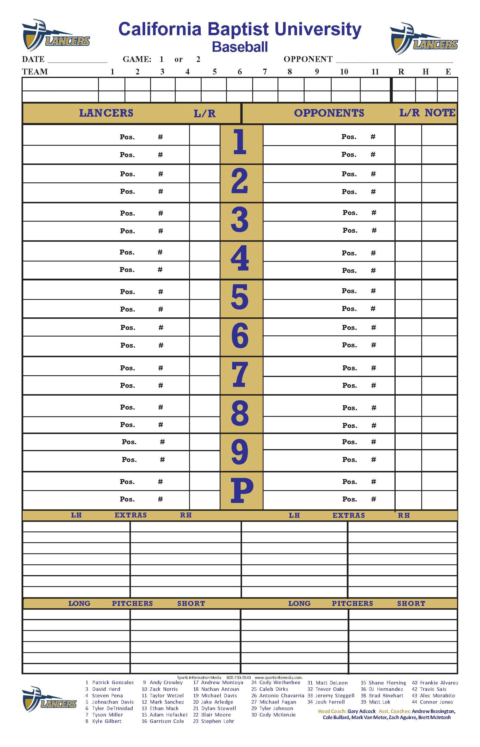 Dugout Charts - Custom