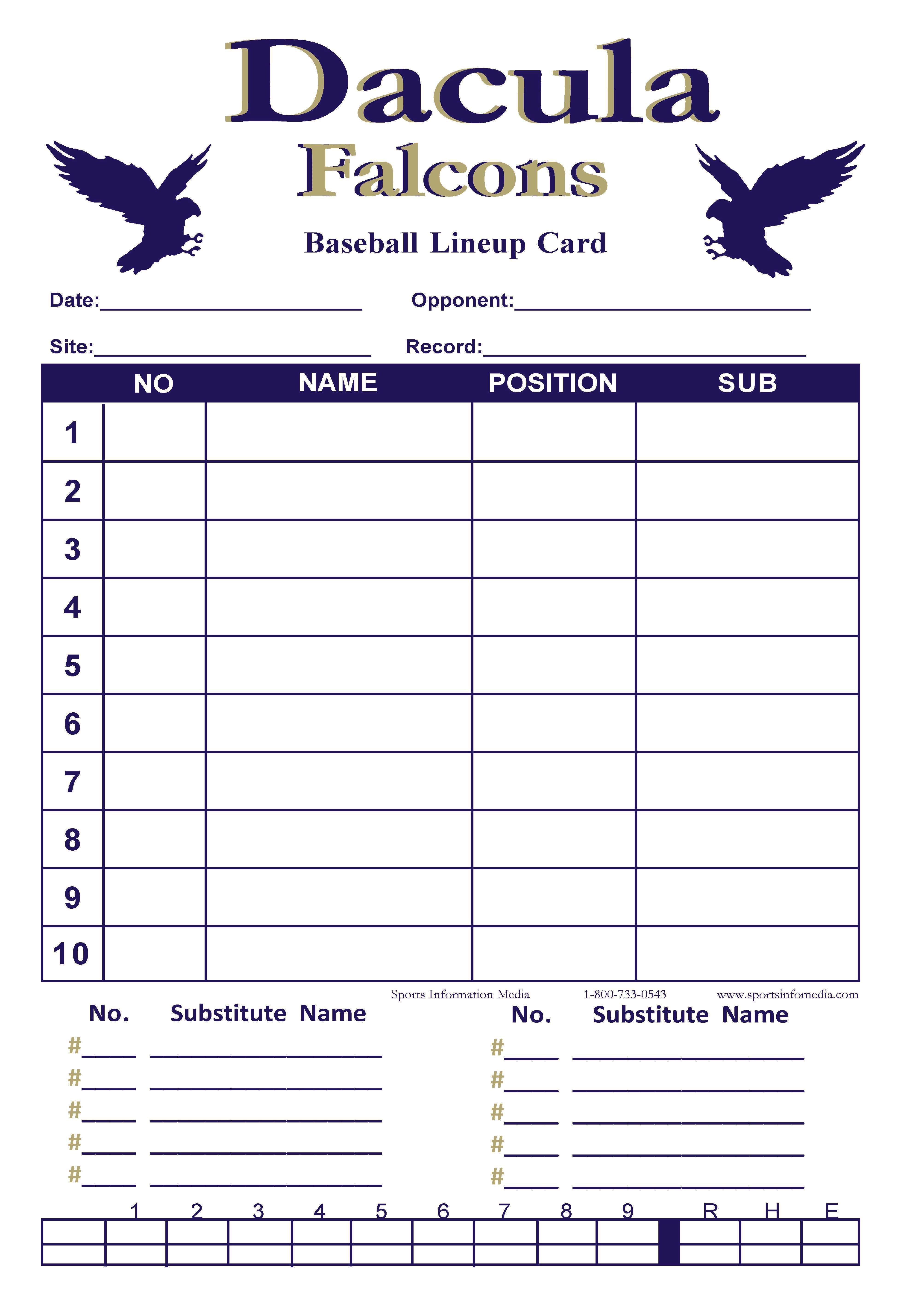 Lineup Cards - Custom