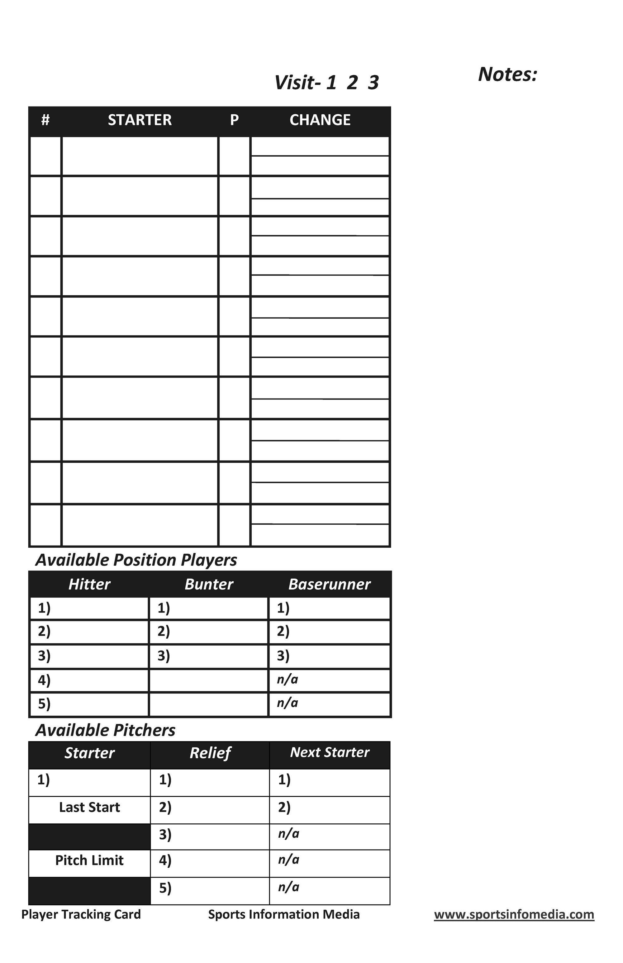 Pocket Player Tracking Card